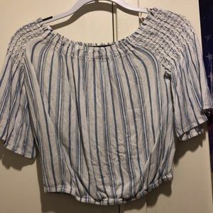 SO white/light blue stripe off the shoulder